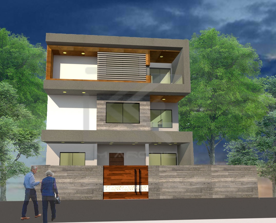 Bungalow front elevation3 - ArchYard