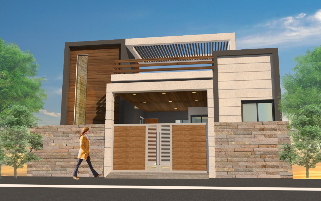 Bungalow front elevation7 - ArchYard