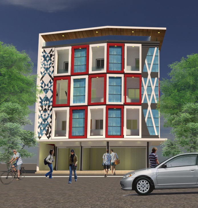 commercial building front elevation - ArchYard