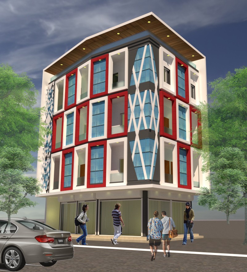 commercial building front elevation1 - ArchYard